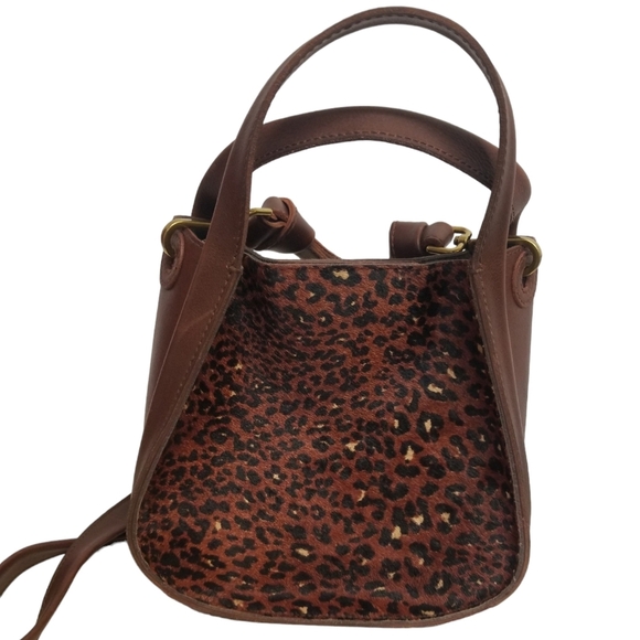 MADEWELL SYDNEY GENUINE LEATHER & LEOPARD PRINT COWHIDE CROSSBODY BAG - Picture 1 of 7